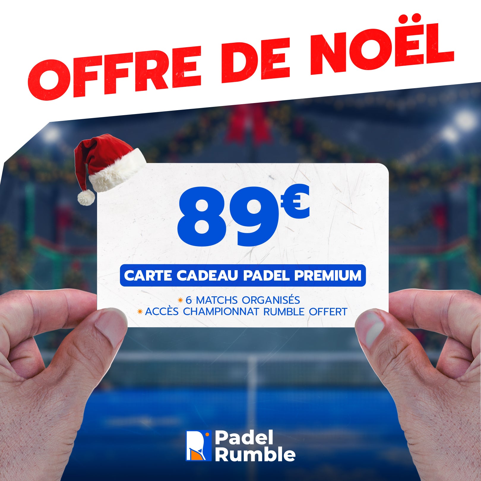 Carte Cadeau Padel Premium - 6 Matchs